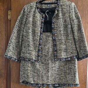 Josephine Chaus Black and White Tweed Blazer